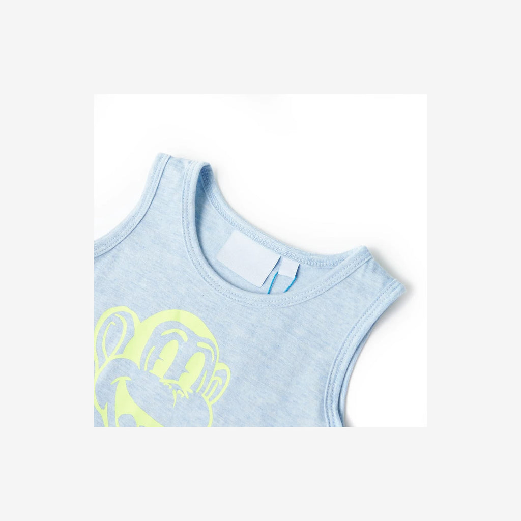 Kids'Tank Top Soft Melange Cotton Soft Blue Melange 128 Kids Clothing Kids'