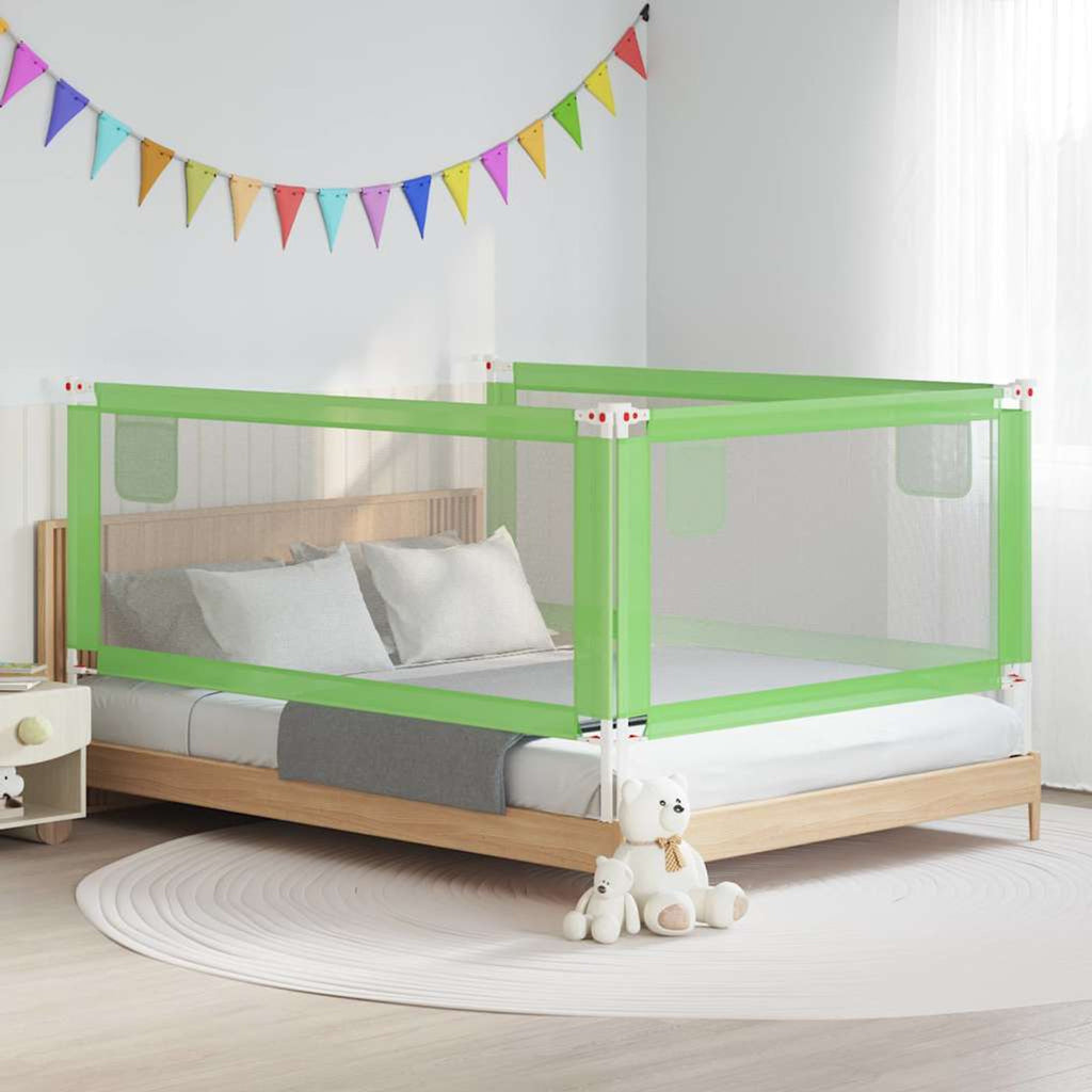 Toddler Safety Bed Rail Fabric (100% Polyester) Green 200 x 25 x 95 cm