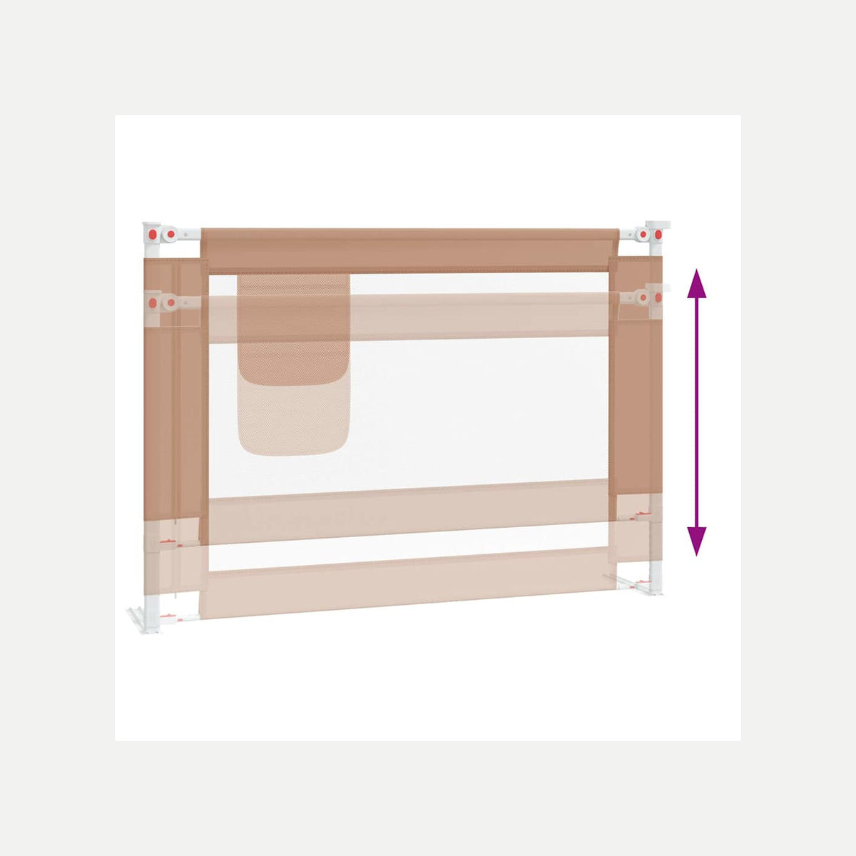 Toddler Safety Bed Rail Fabric (100% Polyester) Taupe 90 x 25 x 95 cm Bedguard