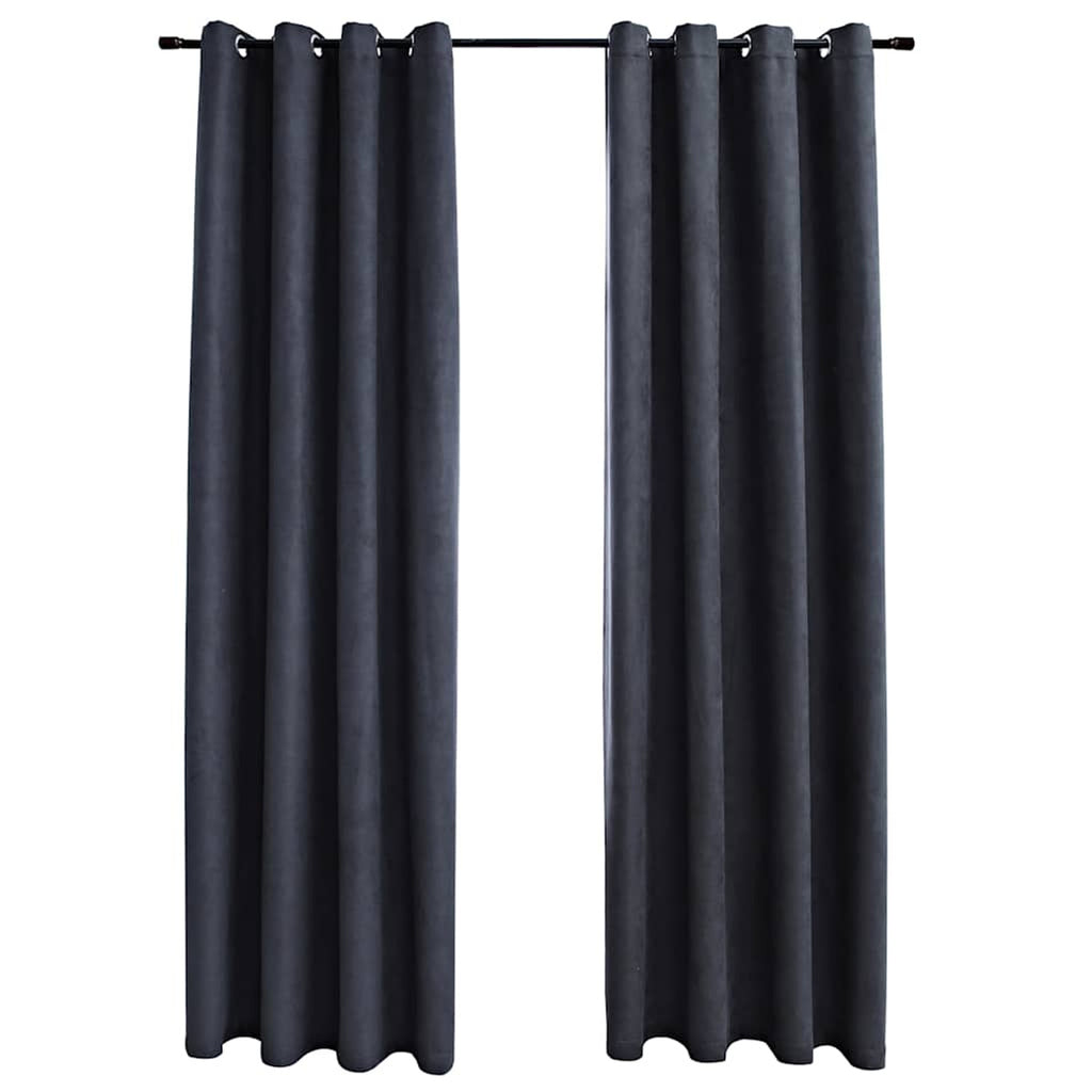 Blackout Curtain Polyester Anthracite 140 x 225 cm Window Dressing Variant 3