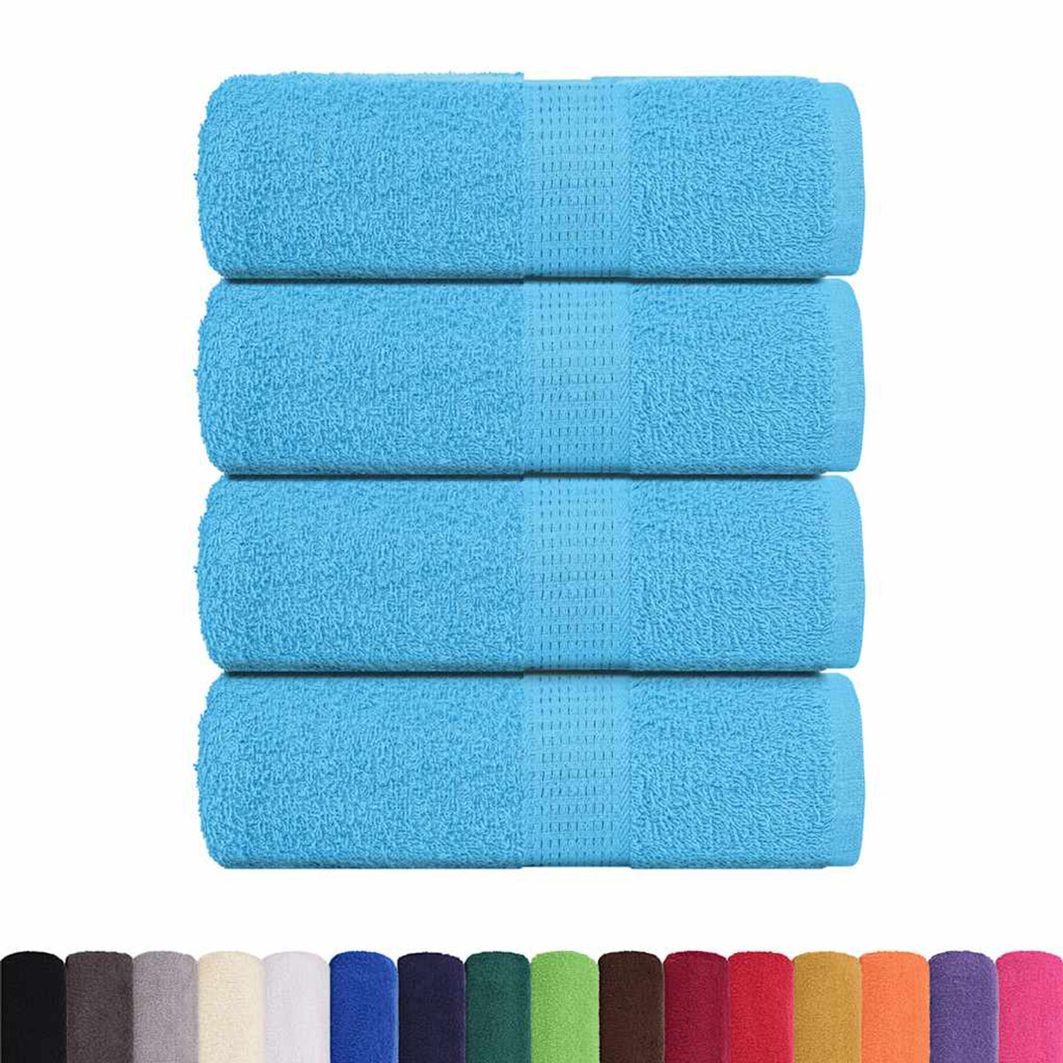 Towel Cotton Turquoise 30 x 30 cm Bathroom Bath Linen Home Towels 4 pcs Wash