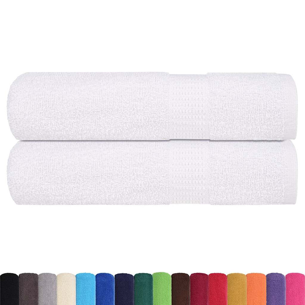 Towel Cotton White 100 x 50 cm Bathroom Bath Linen Home Towels 2 pcs Hand