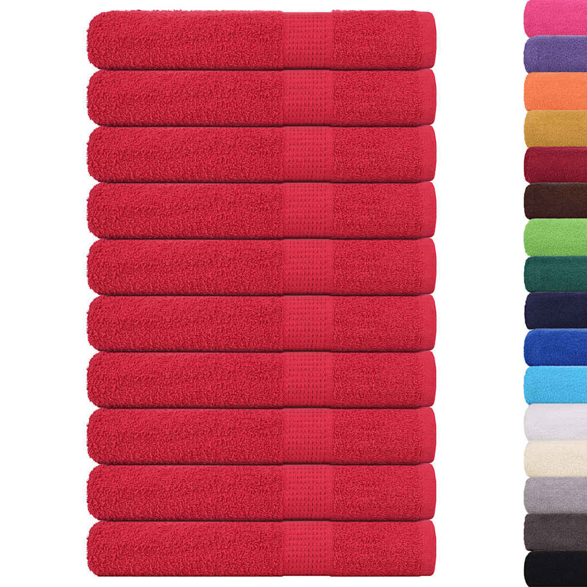 Towel Cotton Red 200 x 100 cm Bathroom Bath Linen Home Towels 10 pcs FROGN