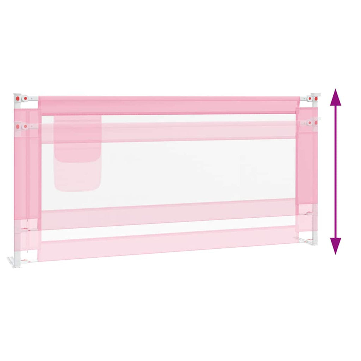 Toddler Safety Bed Rail Fabric (100% Polyester) Pink 190 x 25 x 95 cm Bedguard