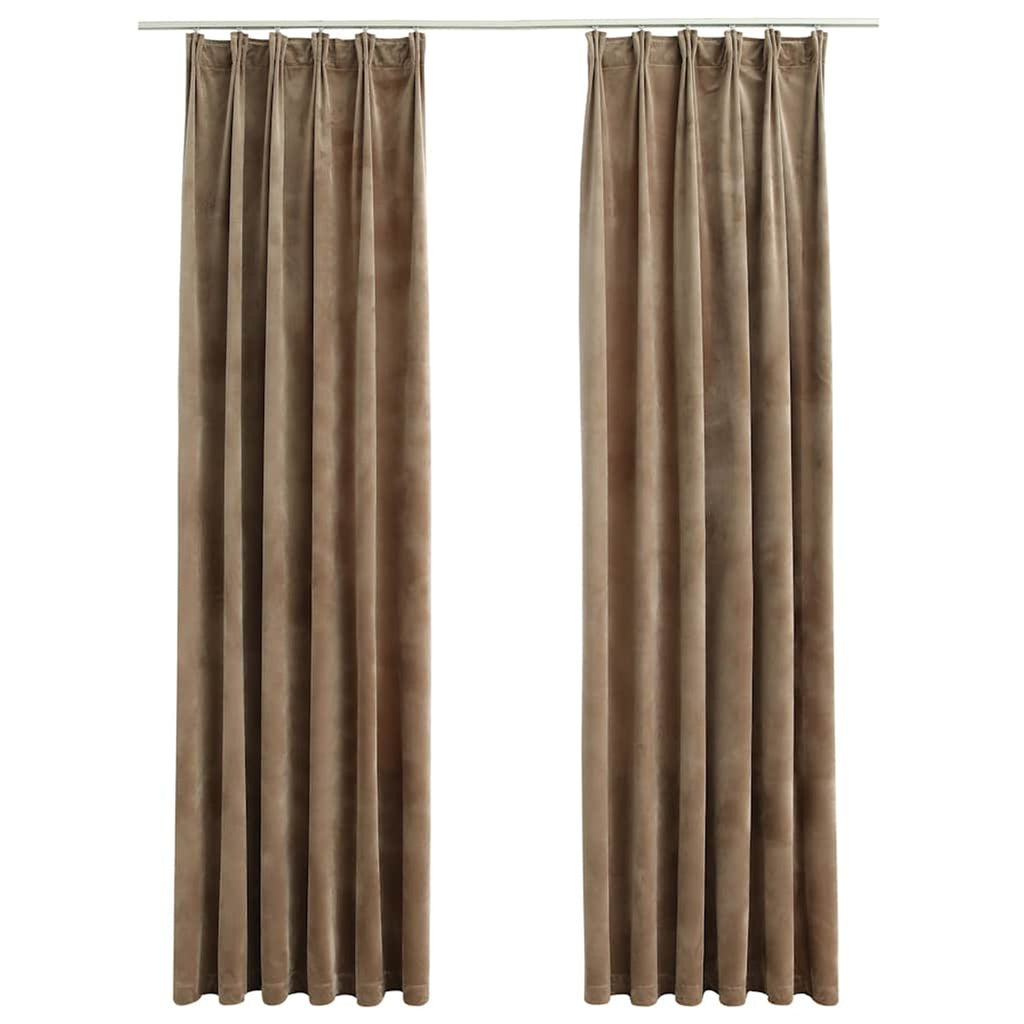 Blackout Curtain Velvet Beige 140 x 245 cm Window Dressing Home Variant 2