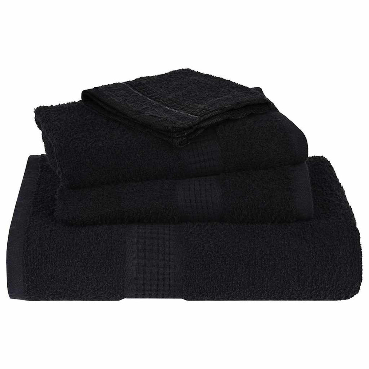 Towel Cotton Black 30 x 30 cm Bathroom Bath Linen Home Towels 2 pcs Wash 30x30cm
