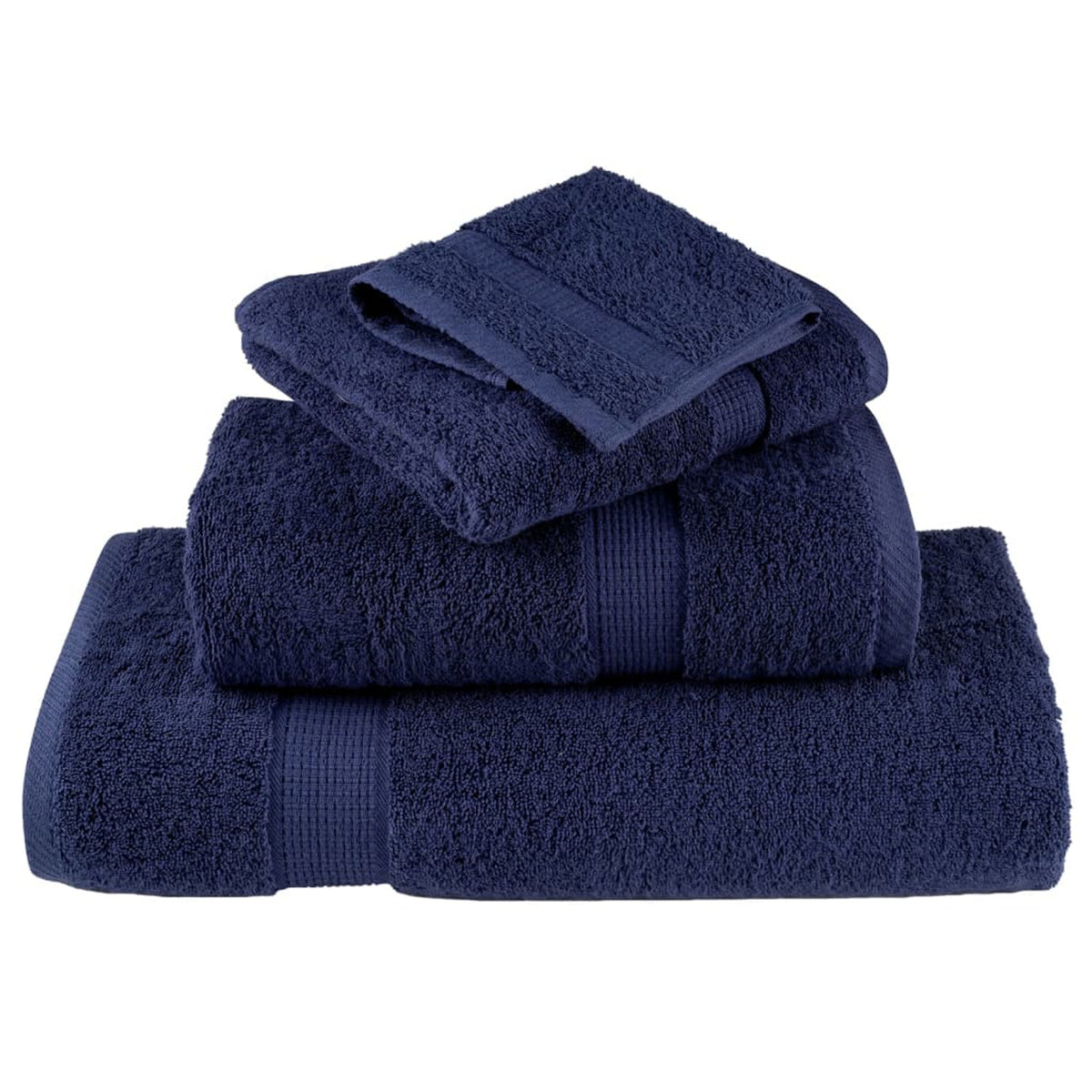 Towel Cotton Navy Blue 200 x 80 cm Bathroom Bath Linen Home Towels 4 Variant 2
