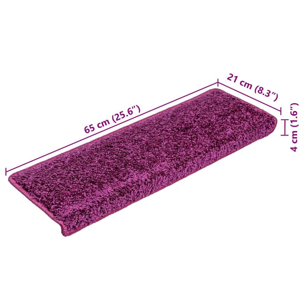 Stair Mats Violet Rectangular Edge Needle-Punched Fabric (100% Voilet Floor