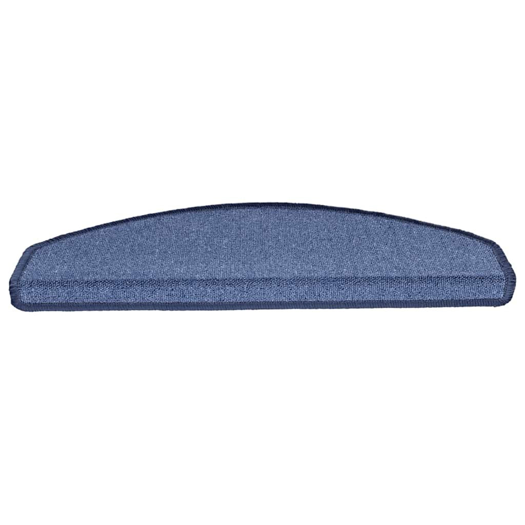 Stair Mats Non-Slip Needle-Punched Fabric -100% Blue Foldable 65 x 24 x 4 cm