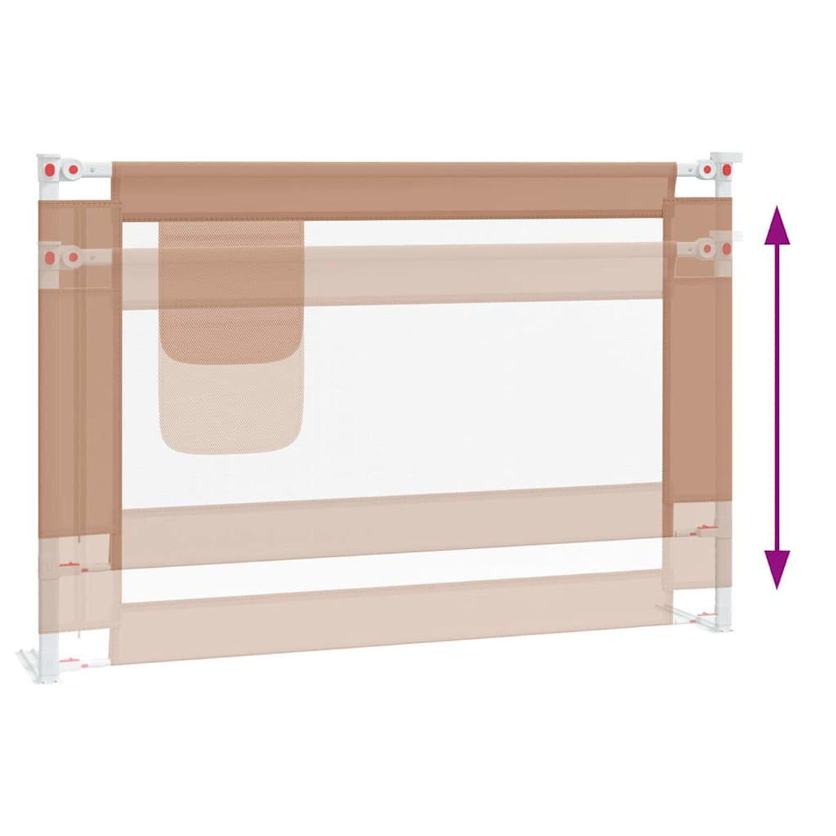 Toddler Safety Bed Rail Fabric (100% Polyester) Taupe 100 x 25 x 95 cm