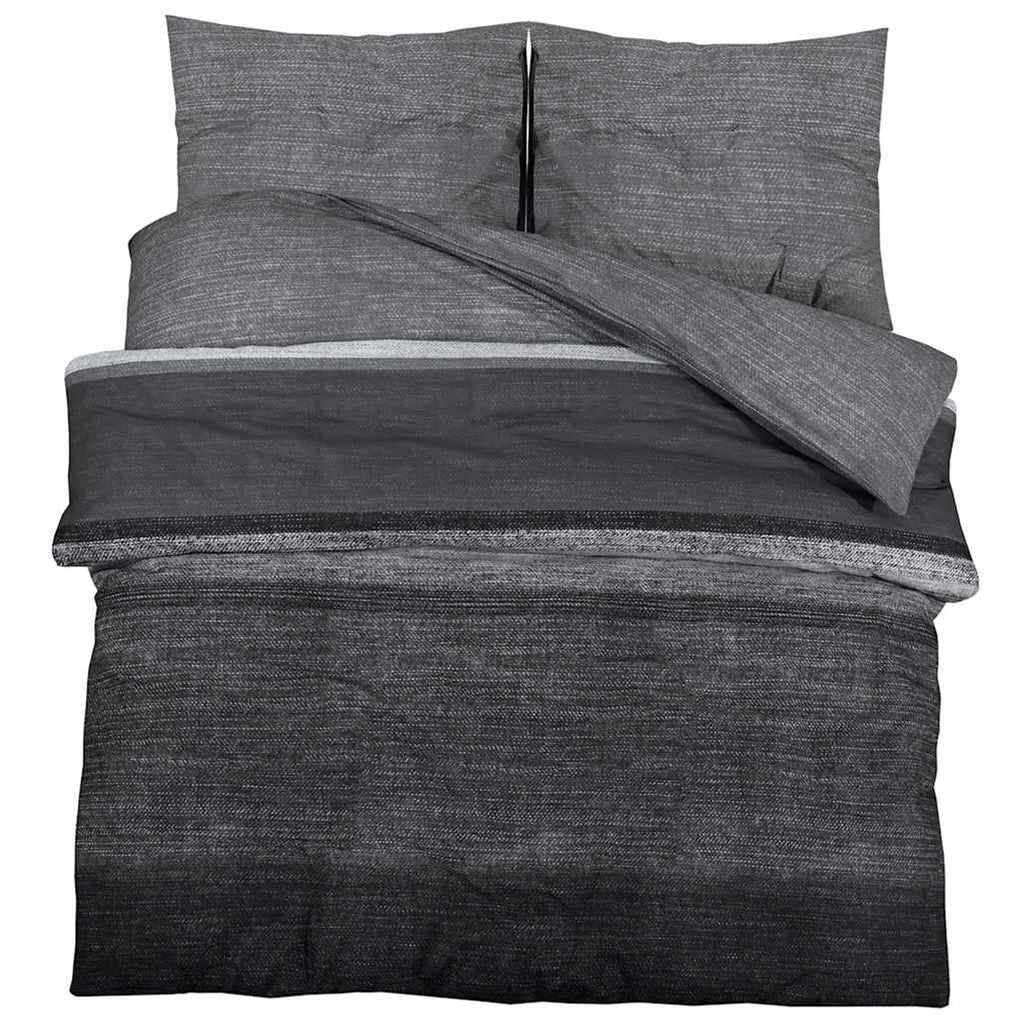 Duvet Cover Cotton Dark Grey 220 x 155 cm Bedding Bed Linen Bedroom Variant 2