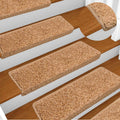 Stair Mats Rectangular Edge Needle-Punched Fabric (100% Beige 65 x 21 x 4 cm