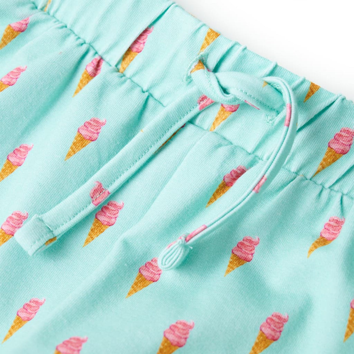 Shorts Cotton Light Mint 140 Kids' Bottoms Kids' Bottom Kids'Shorts Drawstring