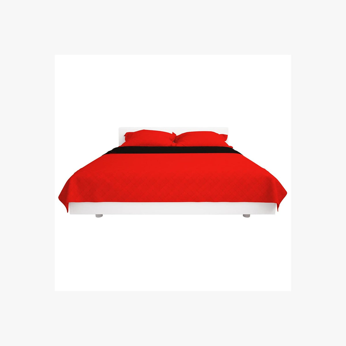 Double-Sided Quilted Bedspread Microfibre With Pp Cotton Fi Red 240 x 220 cm