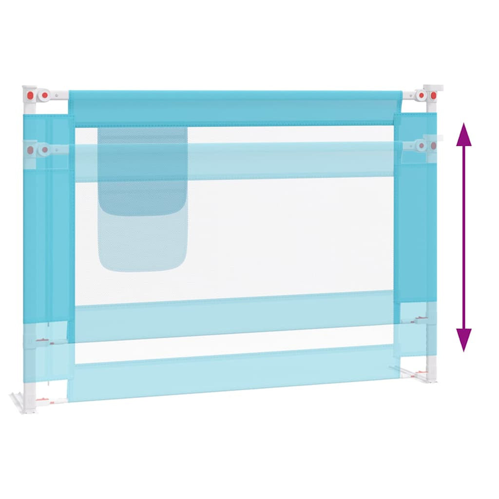 Toddler Safety Bed Rail Fabric (100% Polyester) Blue 90 x 25 x 95 cm Bedguard