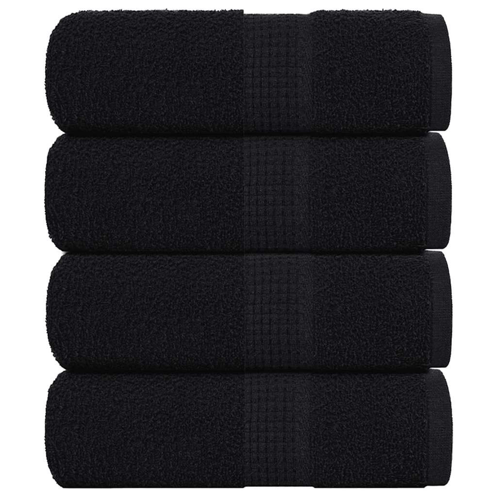 Towel Cotton Black 30 x 30 cm Bathroom Bath Linen Home Towels 4 pcs Wash 30x30cm