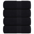 Towel Cotton Black 30 x 30 cm Bathroom Bath Linen Home Towels 4 pcs Wash 30x30cm