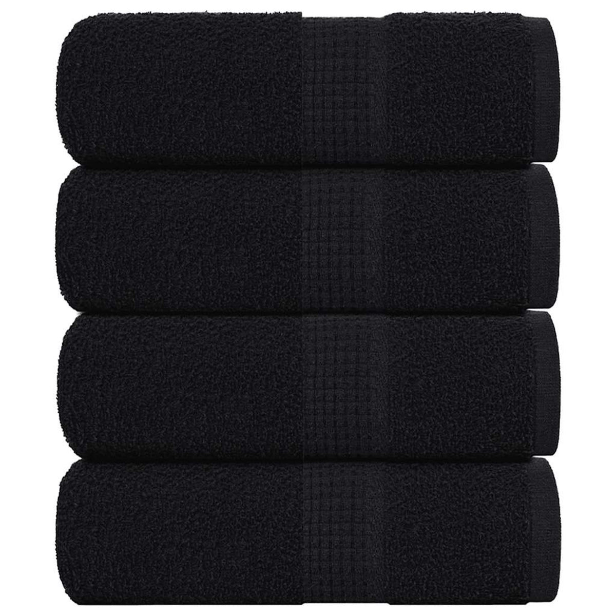 Towel Cotton Black 30 x 30 cm Bathroom Bath Linen Home Towels 4 pcs Wash 30x30cm