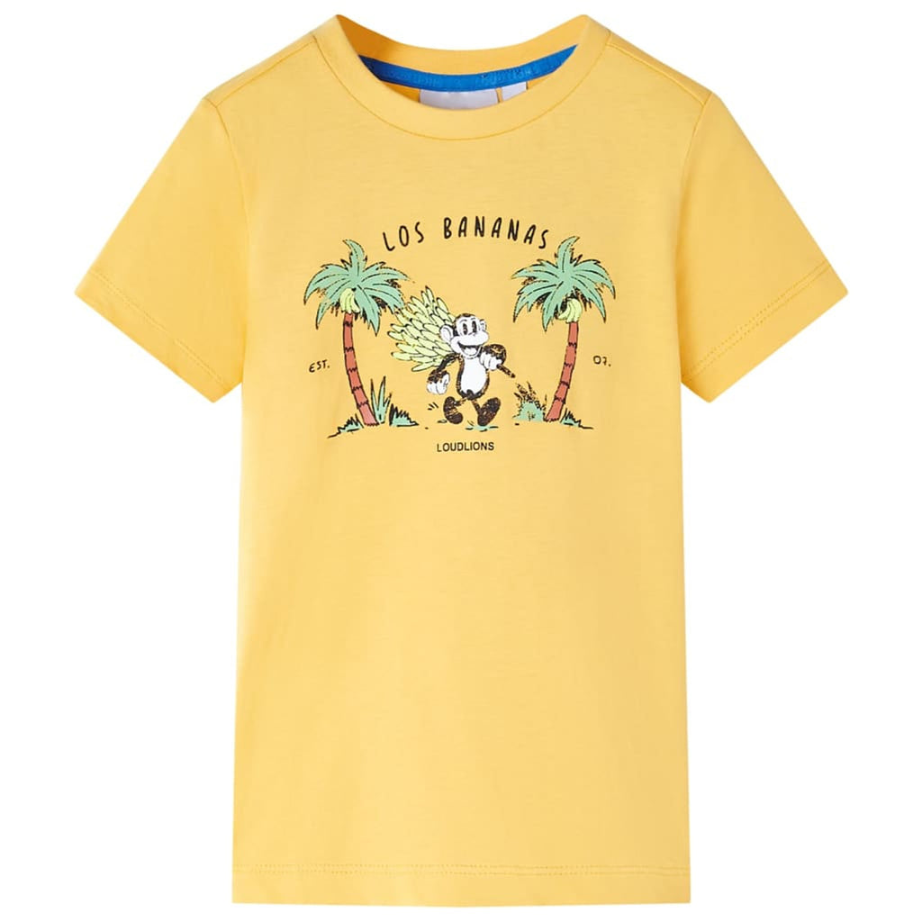 Kids T-Shirt Cotton Light Ochre 104 Children's Top Kids Clothing Kids Wear 104