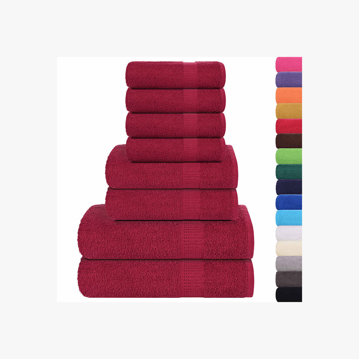 Towel Cotton Bordeaux 30 x 50 cm Bathroom Bath Linen Home Bath Towels &