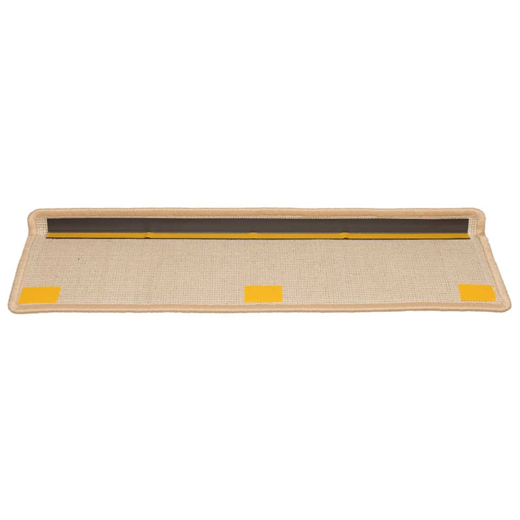 Stair Mats Rectangular Edge Needle-Punched Fabric (100% Cream 65 x 21 x 4 cm