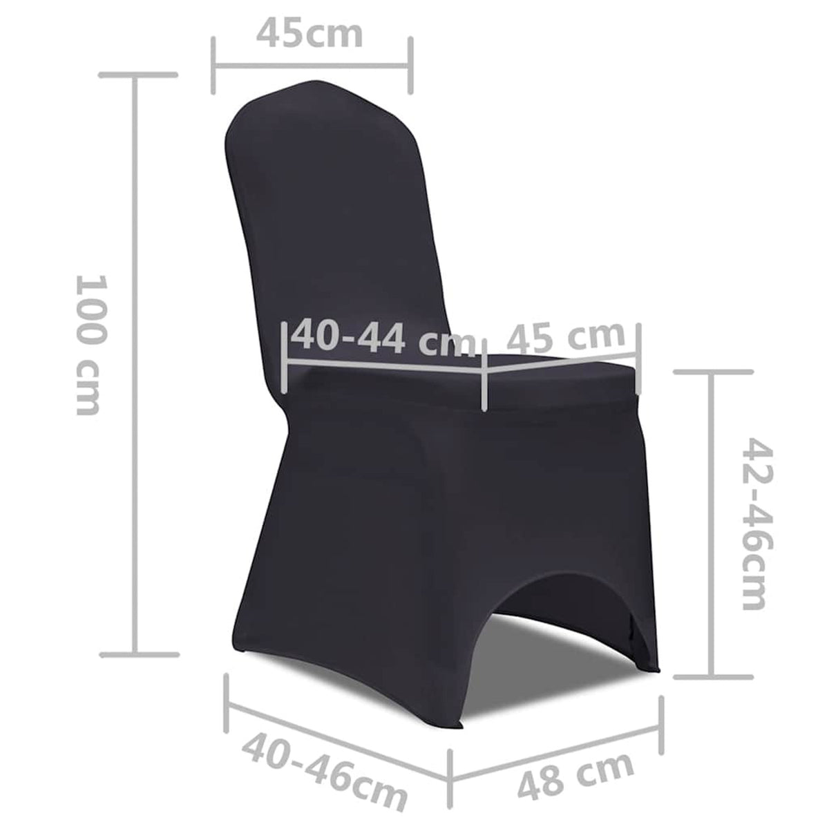 Chair Anthracite 48 x 46 x 100 cm Seating Furniture Home Slipcovers Slipcover