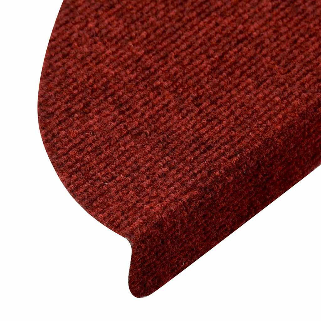 Stair Mats Self-Adhesive Needle Felt Fabric (95%Pes Red 56 x 17 x 3 cm 15 pcs