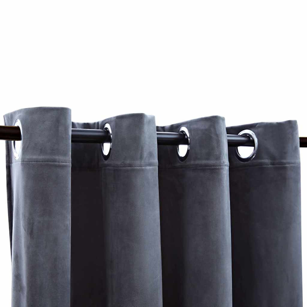 Blackout Curtain Velvet Anthracite 290 x 245 cm Window Dressing Home