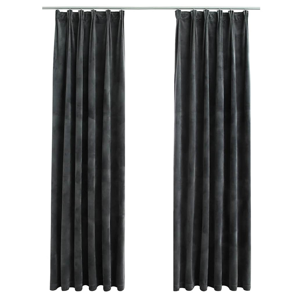 Blackout Curtain Velvet Anthracite 140 x 245 cm Window Dressing Variant 2