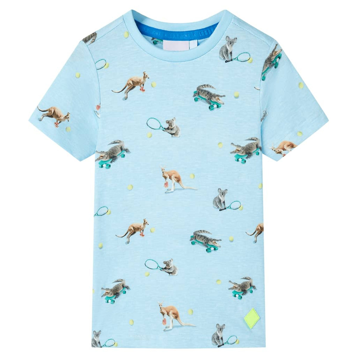 Kids T-Shirt Cotton Light Blue Melange 116 Children's Top Kids Clothing 116