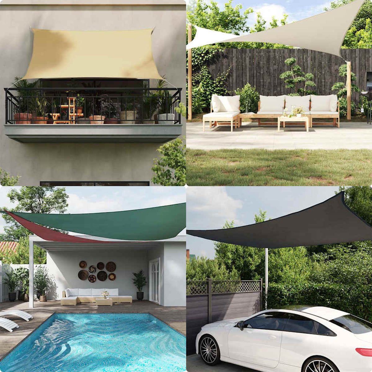 Sunshade Sail Oxford Fabric Dark Green Water Resistant UV Resistant Variant 6