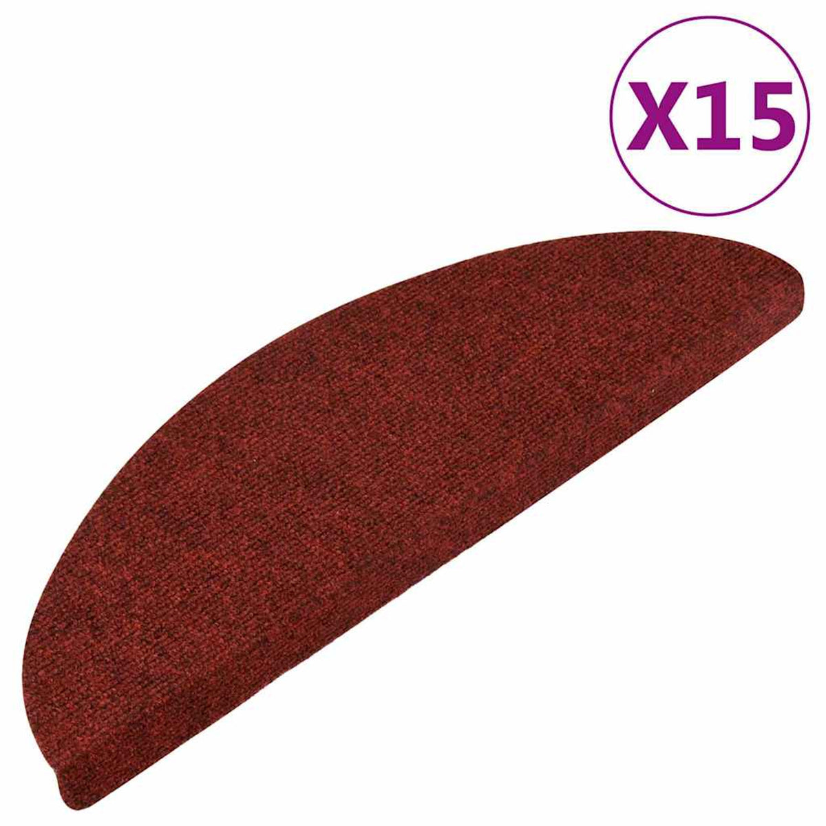 Stair Mats Self-Adhesive Needle Felt Fabric (95%Pes Red 56 x 17 x 3 cm 15 pcs