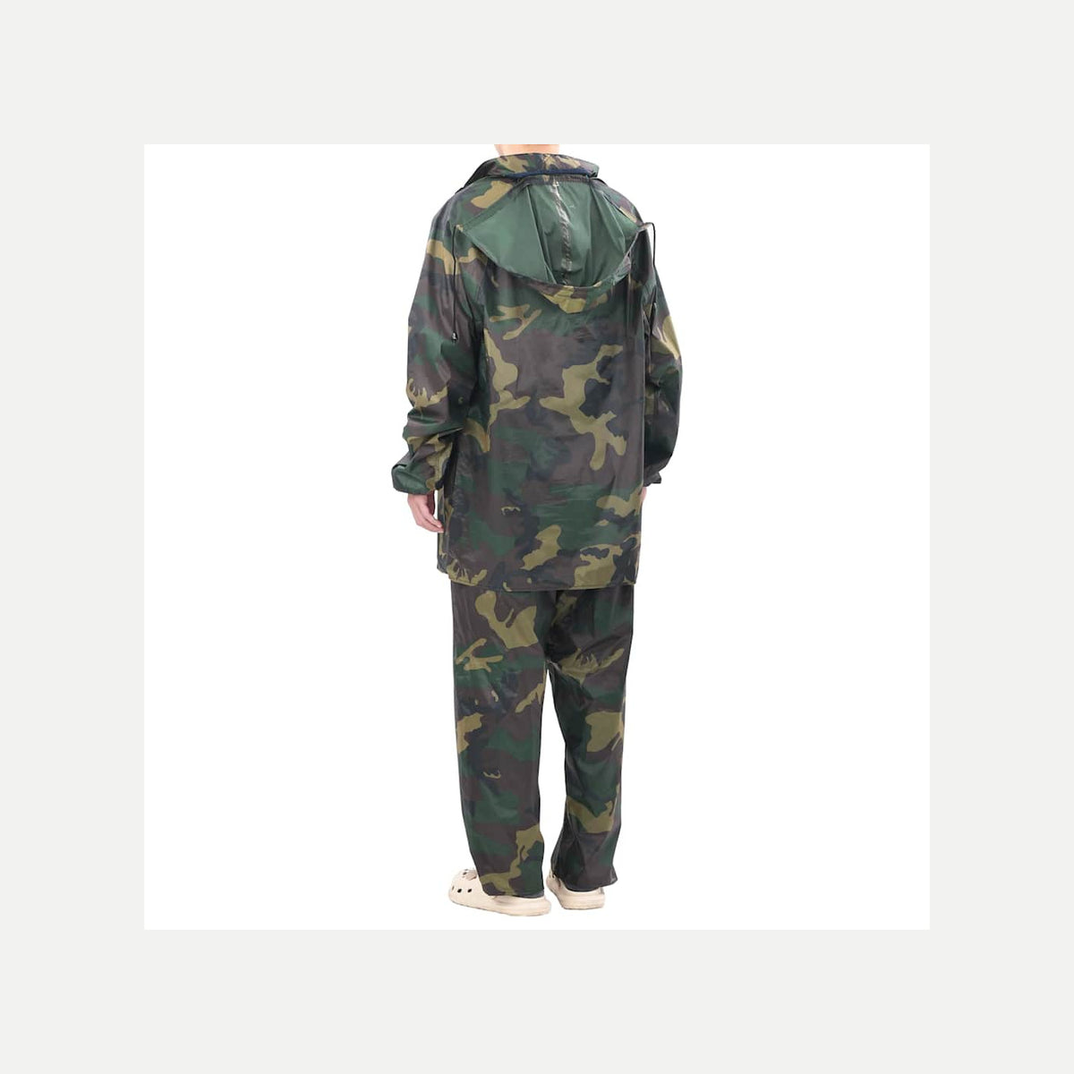 Men'S Camo Print Rain Suit Camouflage - Green x L Waterproof Suits Hood XL