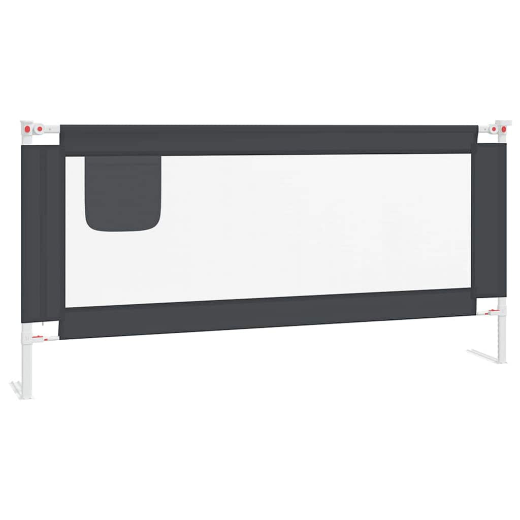 Toddler Safety Bed Rail Dark Fabric (100% Polyester) Dark Grey 190 x 25 x 95