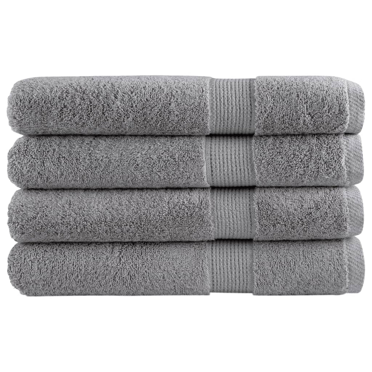Towel Cotton Grey 200 x 100 cm Bathroom Bath Linen Home Towels 4 pcs SOLUND