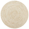 Rug Braided Jute White 90 x 90 cm Floor Mat Home Decor Floor Covering Rugs
