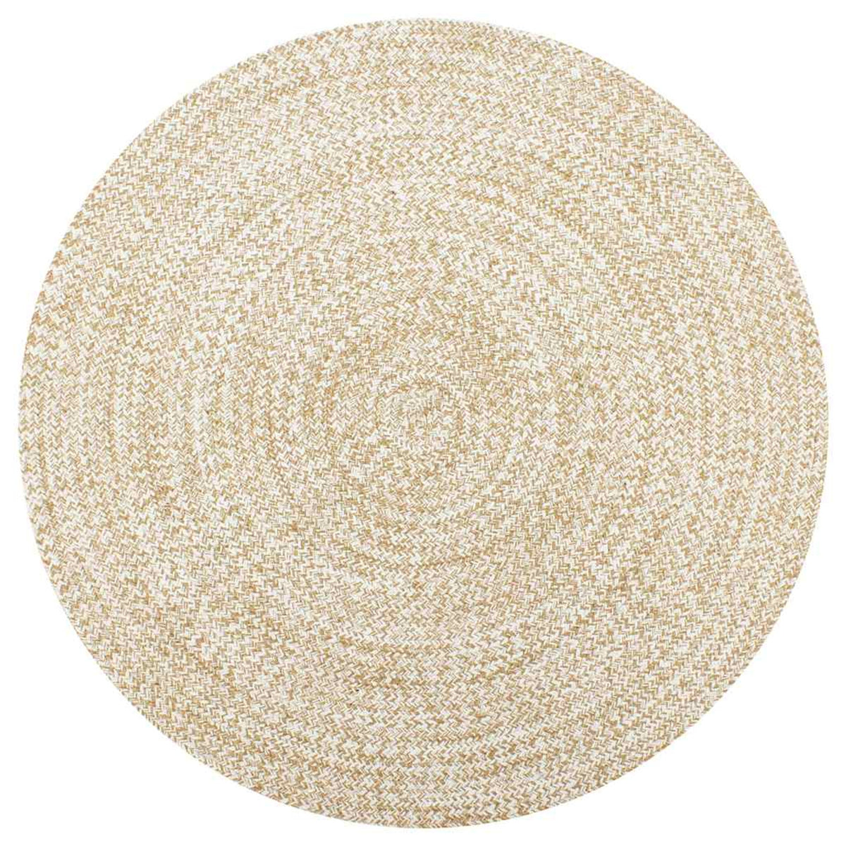 Rug Braided Jute White 90 x 90 cm Floor Mat Home Decor Floor Covering Rugs