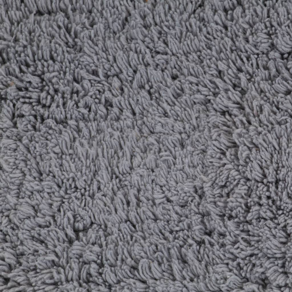 Bathroom Mat Cotton Grey 93 x 63 cm Floor Mat Home Non Slip Bath Mats & Rugs