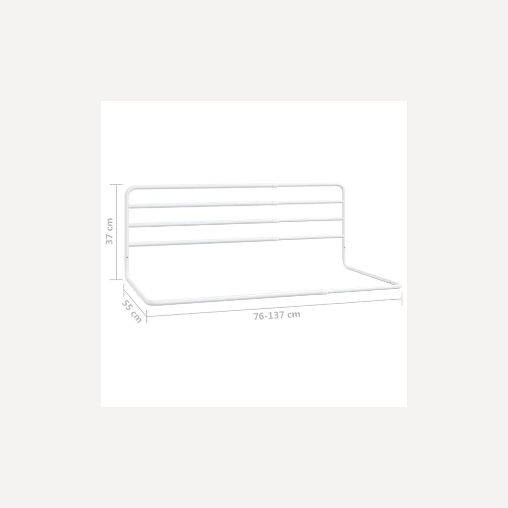 Toddler Safety Bed Rail Iron White Adjustable 137 x 55 x 37 cm Child Bed Guard