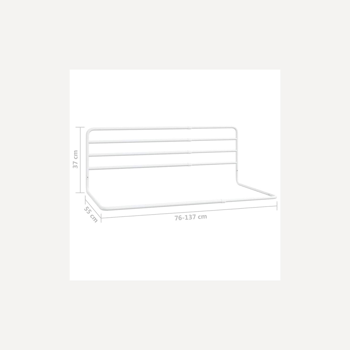 Toddler Safety Bed Rail Iron White Adjustable 137 x 55 x 37 cm Child Bed Guard