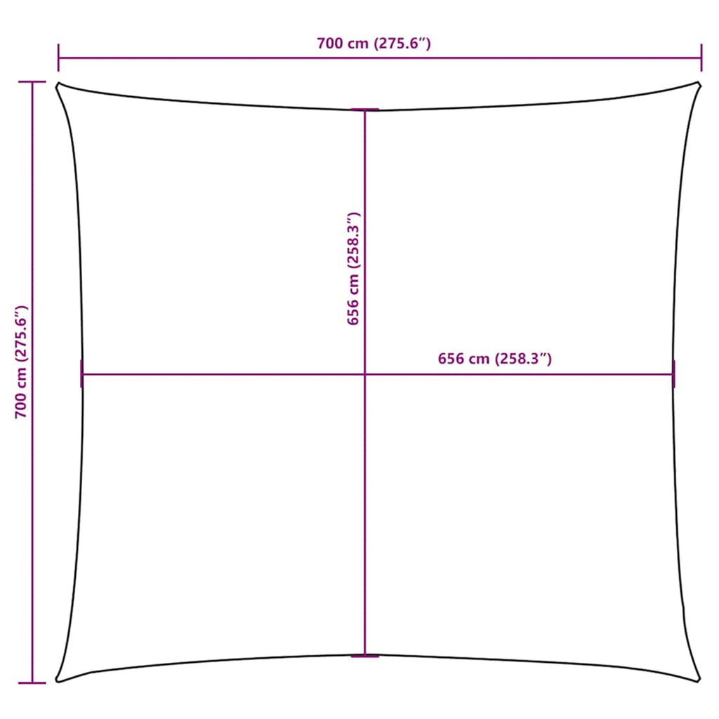 Sunshade Sail Oxford Fabric Orange Water Resistant UV Resistant 700 x 700 cm