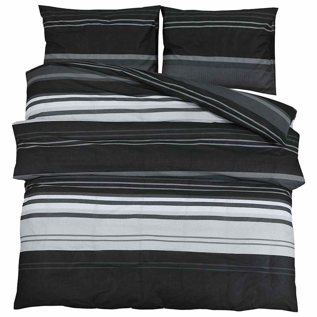 Duvet Cover Cotton Black 220 x 200 cm Bedding Bed Linen Bedroom Variant 2
