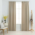Blackout Curtain Polyester Beige 140 x 175 cm Window Dressing Home Variant 2