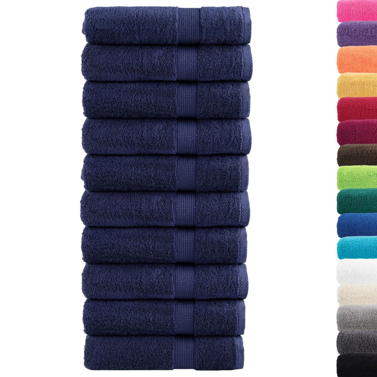 Towel Cotton Navy Blue 100 x 50 cm Bathroom Bath Linen Home Towels Variant 2