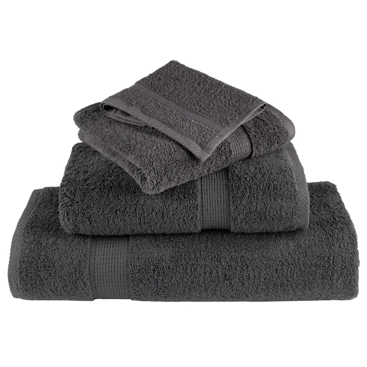 Towel Cotton Anthracite 140 x 70 cm Bathroom Bath Linen Home Towels Variant 2