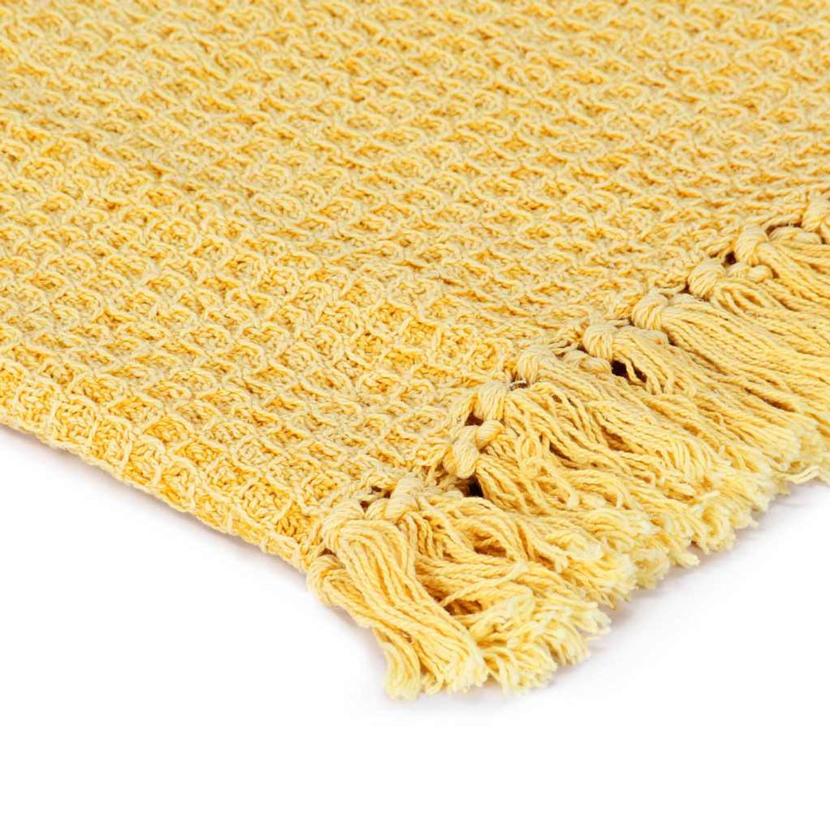 Throw Mustard Cotton Mustard Yellow 210 x 160 cm Blankets Blanket 210x160cm