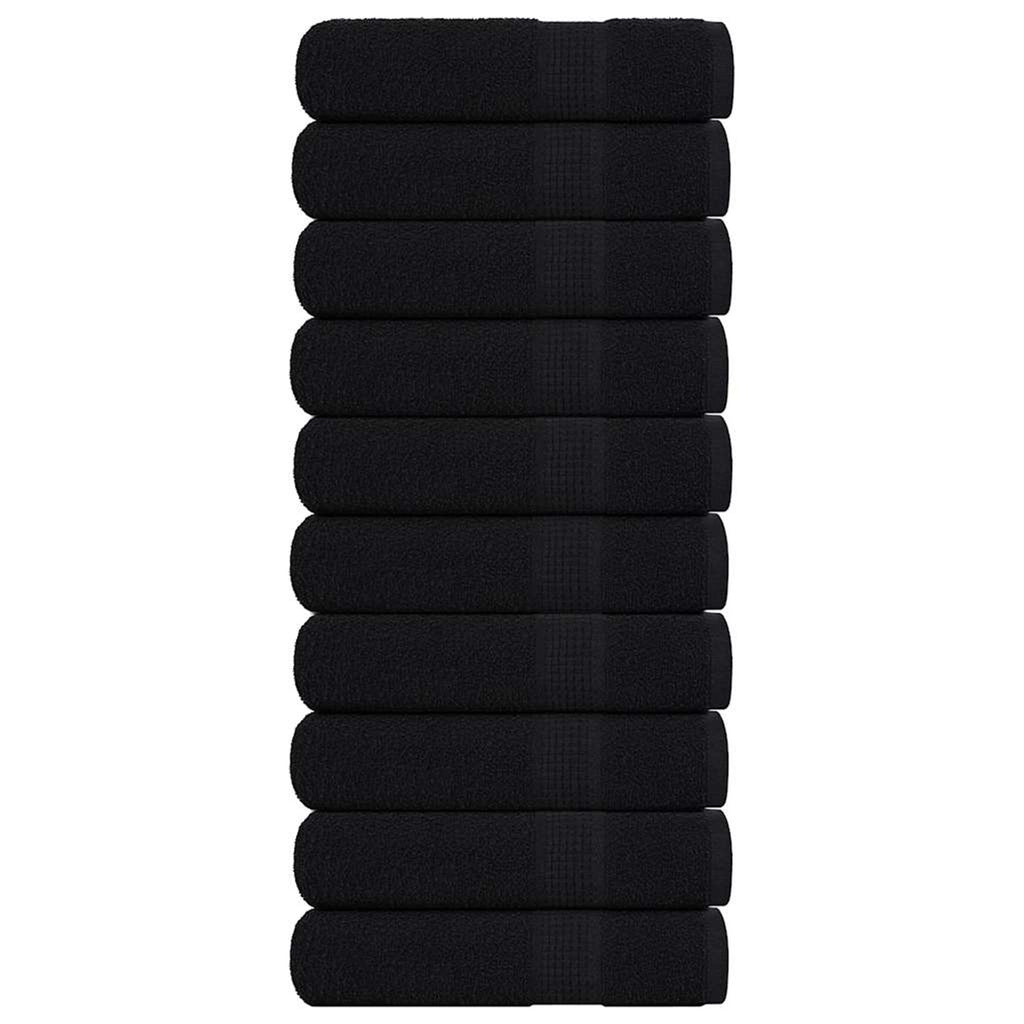 Towel Cotton Black 150 x 100 cm Bathroom Bath Linen Home Towels 10 pcs 150x100cm