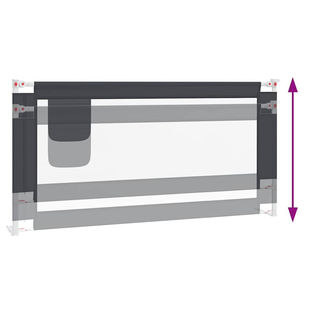 Toddler Safety Bed Rail Dark Fabric (100% Polyester) Dark Grey 180 x 25 x 95