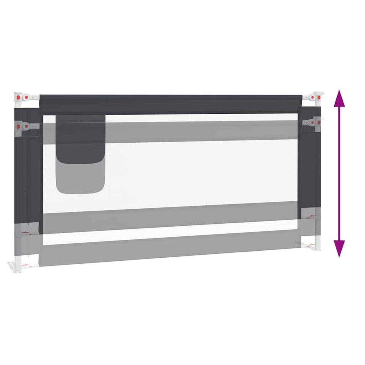 Toddler Safety Bed Rail Dark Fabric (100% Polyester) Dark Grey 180 x 25 x 95