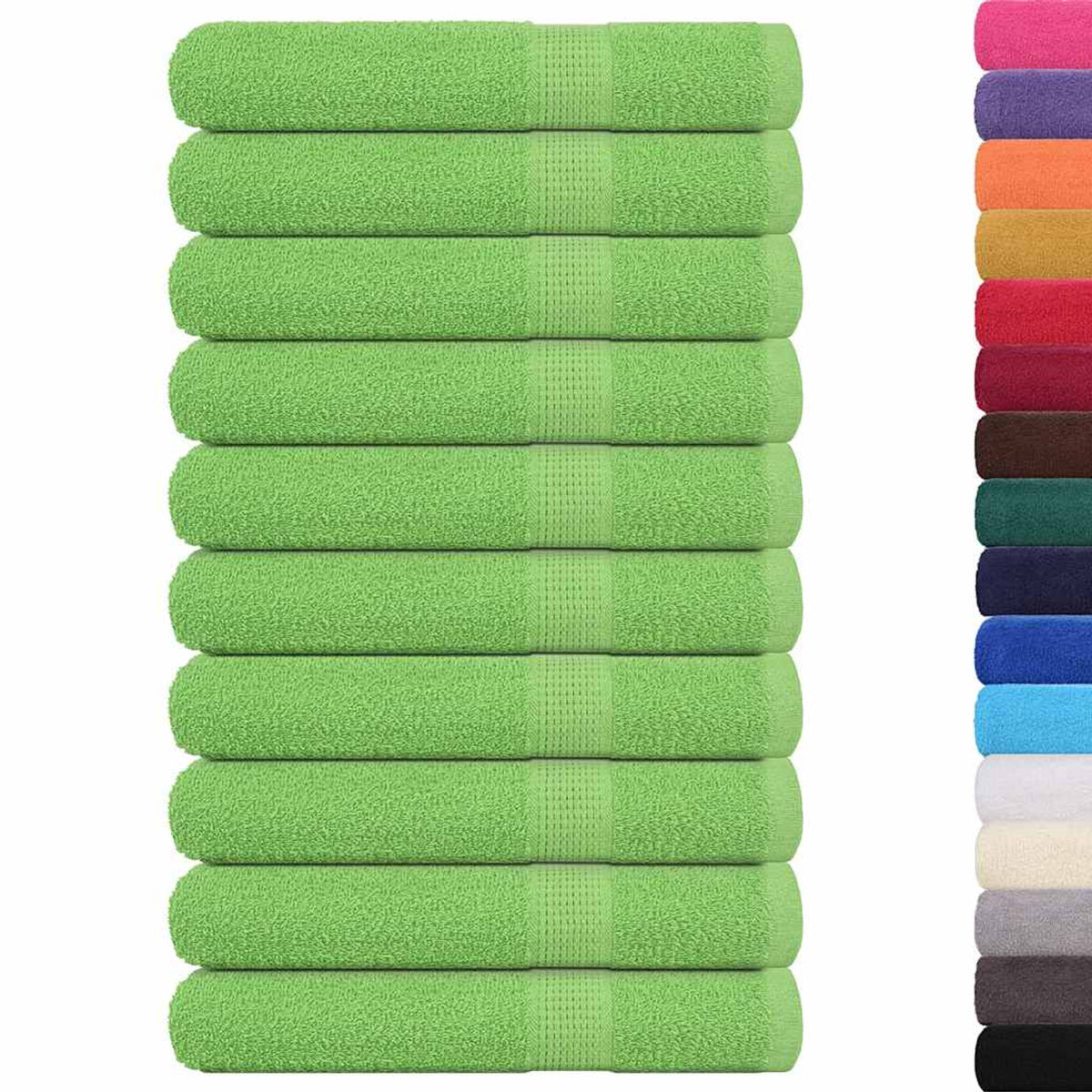 Towel Cotton Apple Green 200 x 80 cm Bathroom Bath Linen Home Towels 10 pcs